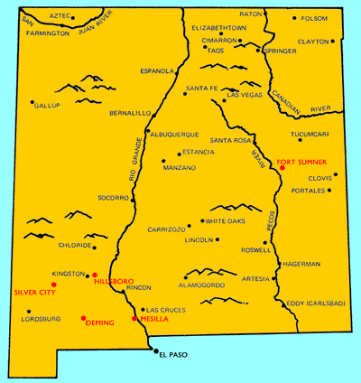 Map of Territorial New Mexico.